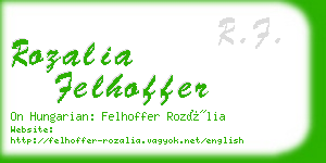 rozalia felhoffer business card